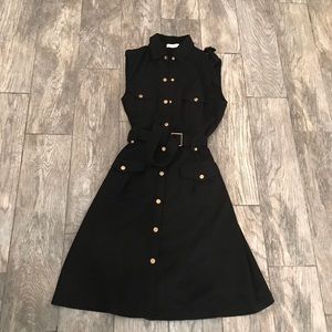 Calvin Klein safari black dress pockets 6 buttons
